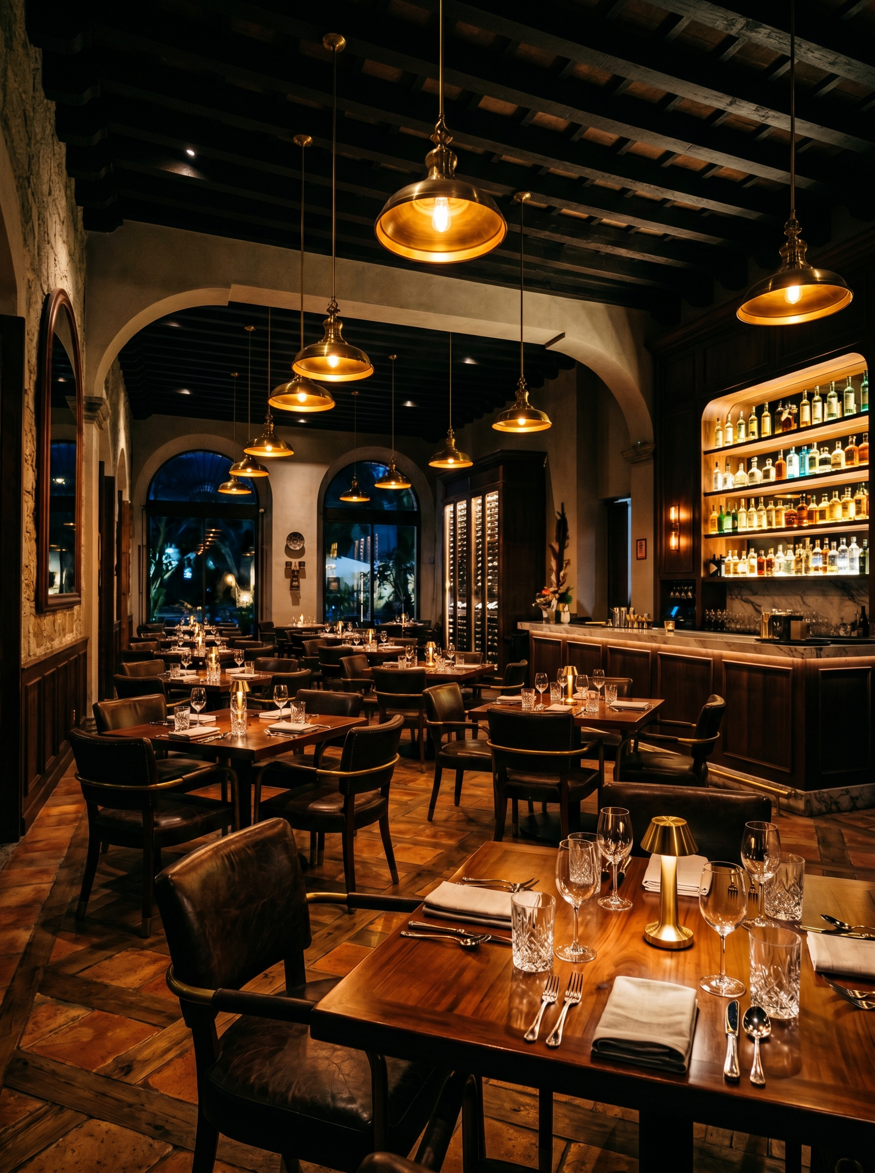 Ambiente de restaurante de alta gama