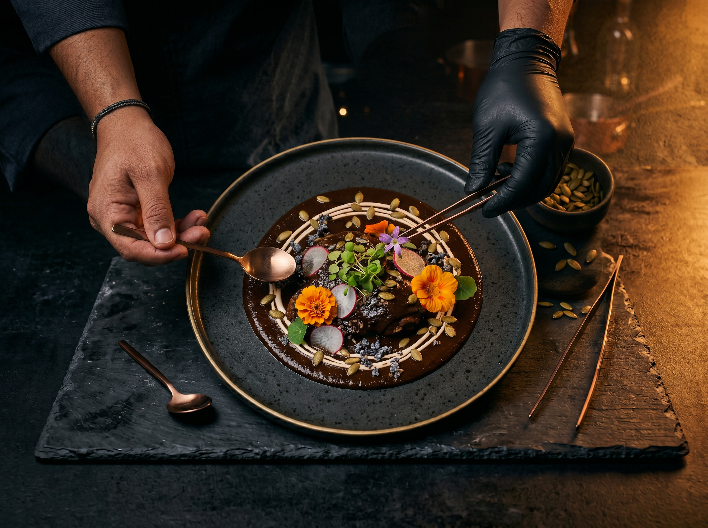 Plato gourmet mexicano